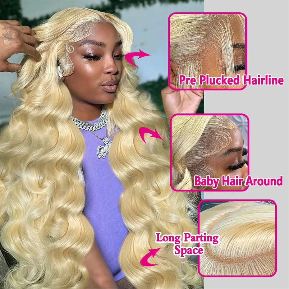 250 300 High Density 13x6 Hd Lace Frontal Wig Body Wave Blonde 613 Human Hair Wig 13x4 Lace Front 100% Human Hair Wigs For Women
