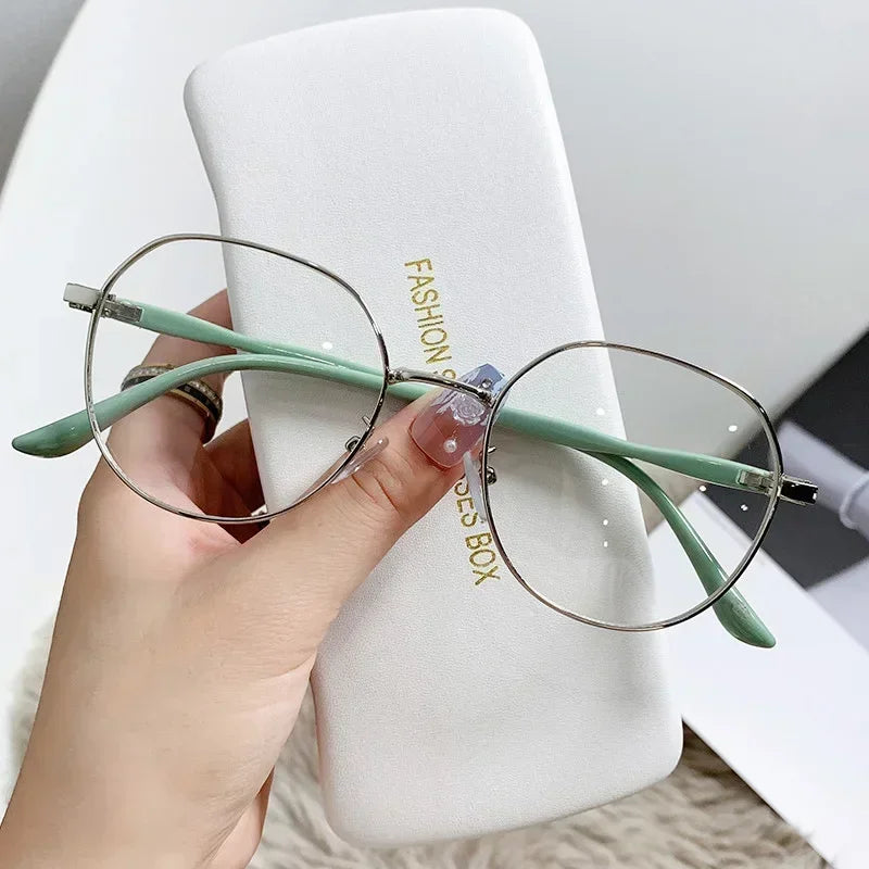 Large Square Frame Woman Glasses Ins Girl Fashion Transparent Reading Glass High-definition Anti-blue Light Computer Eyeglass