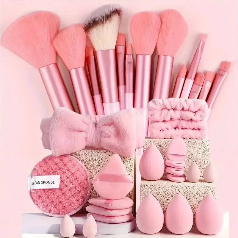 33pcs beauty set makeup kit  large and small beauty sponges for flawless makeup application and removal of makeup full set