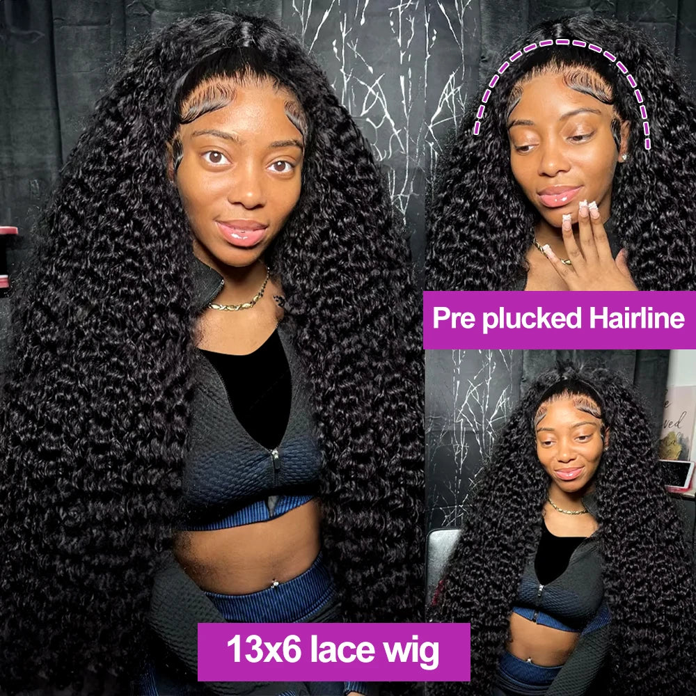 Deep Wave Lace Front Wigs Human Hair Pre Plucked 180% Density HD 13x6 Lace Frontal Wigs For Women Human Hair Lace Frontal Wigs