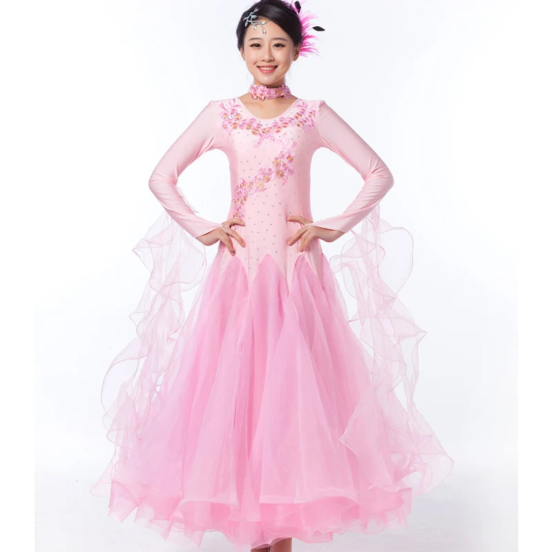 Modern Dance Dress for Woman New Social Dance Costume Ballroom Dancing Competition Clothes Waltz Performance Dress