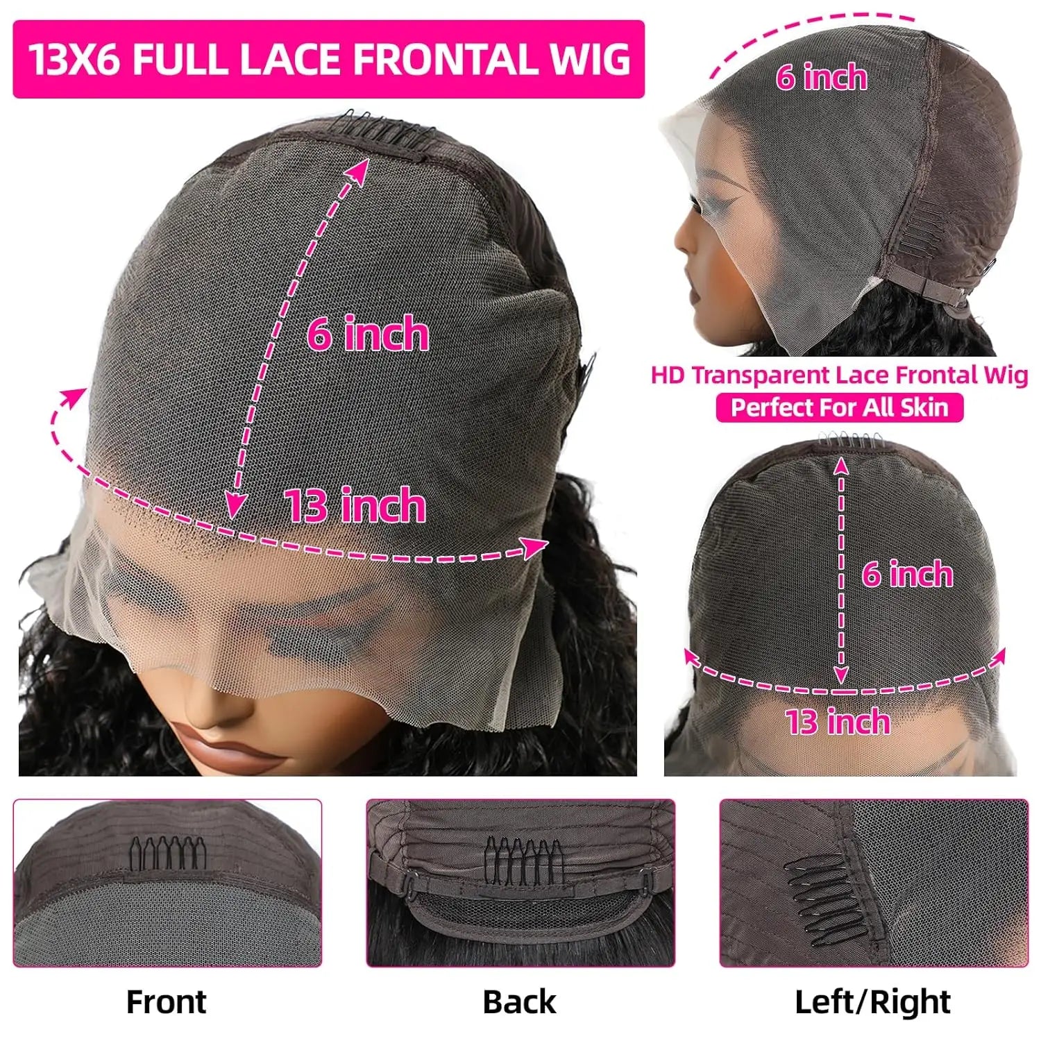 Lemoda 13x6 Full Lace Frontal Wig 200% Density Straight Lace Front Wigs Human Hair HD Transparent Lace Glueless Wig Pre Plucked