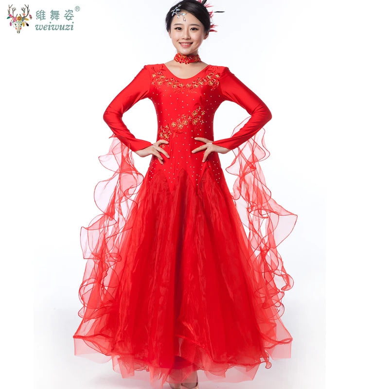 Modern Dance Dress for Woman New Social Dance Costume Ballroom Dancing Competition Clothes Waltz Performance Dress