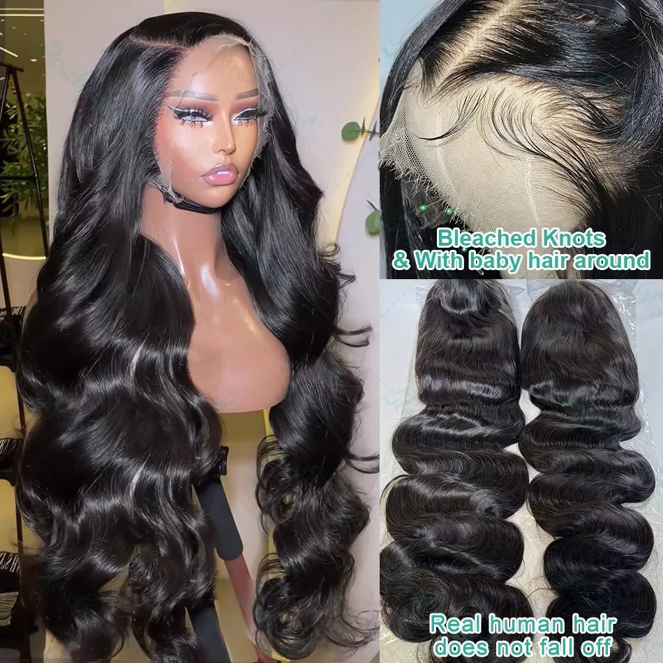 300% 30 40 Inch Body Wave 13x6 Hd Lace Frontal Wig Human Hair Brazilian Pre Plucked Lace Wigs For Women 13x4 Lace Front Wig 13x7