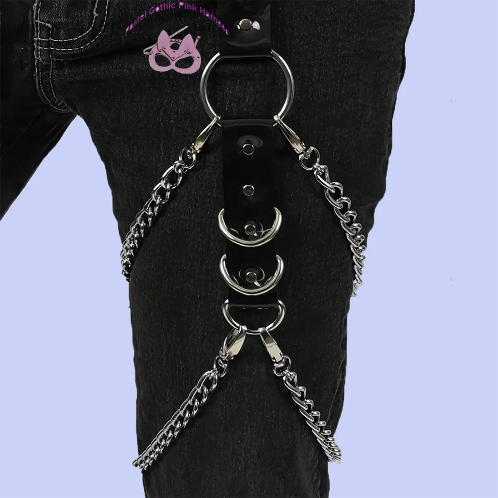 Sexy Leg Chains Men Harness Garter Woman PU Leather Thigh Hip Strap Bondage Belt Gothic Adjustable Suspenders Jeans Accessories