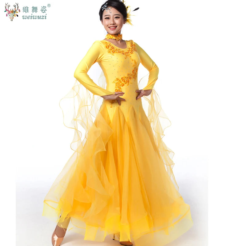 Modern Dance Dress for Woman New Social Dance Costume Ballroom Dancing Competition Clothes Waltz Performance Dress