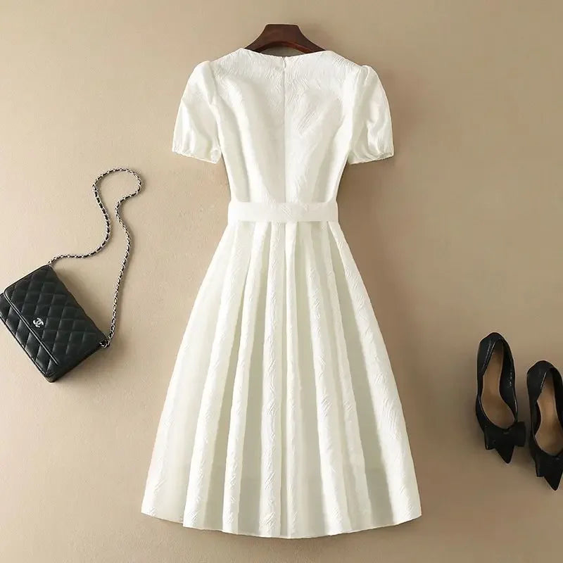 Woman Dress Party Dresses for Women Midi Prom White Evening Graduation Aesthetic Clothes Chic and Elegant Pretty Korean Style G