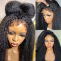 Kinky Straight Wig Human Hair 13x6 HD Lace Frontal Wig 4C Edges Natural Baby Hair Wig Yaki Straight Lace Front Human Hair Wigs