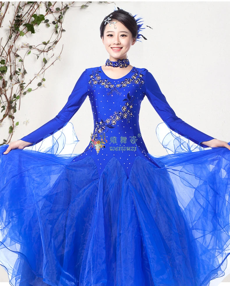 Modern Dance Dress for Woman New Social Dance Costume Ballroom Dancing Competition Clothes Waltz Performance Dress
