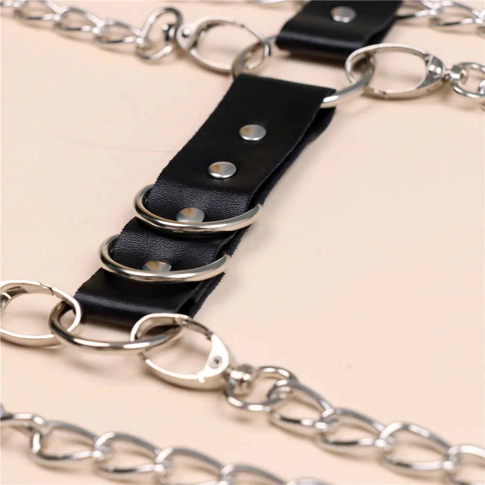 Sexy Leg Chains Men Harness Garter Woman PU Leather Thigh Hip Strap Bondage Belt Gothic Adjustable Suspenders Jeans Accessories