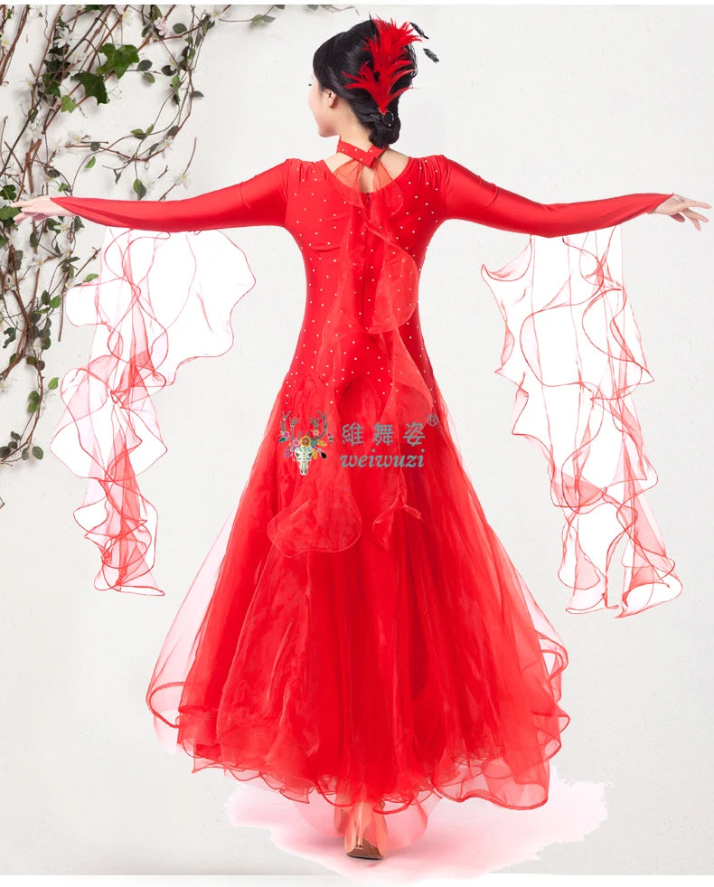 Modern Dance Dress for Woman New Social Dance Costume Ballroom Dancing Competition Clothes Waltz Performance Dress