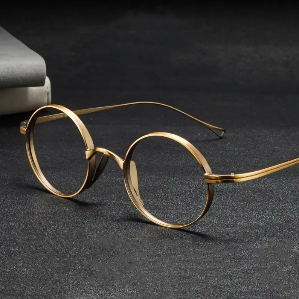 Pure Titanium Ultralight Eyewear Fashion Retro Japanese Oval Optical Eyeglasses Myopia Prescription Frame Man Woman Glasses
