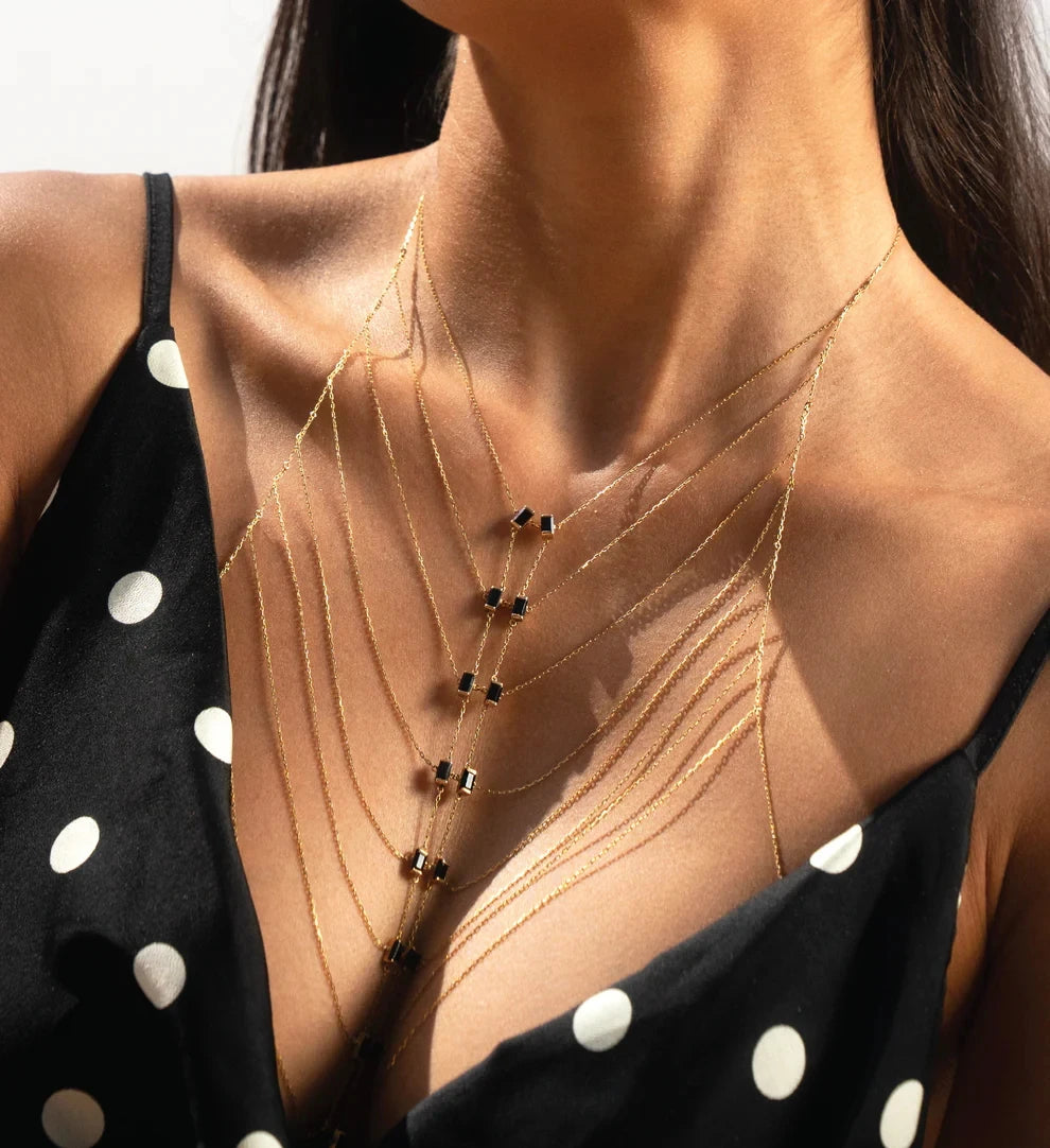 2026 New Fashion Multilayer Chain Hanging Neck Body Chain For Women Bar Party Wedding Sexy Jewelry Accessories