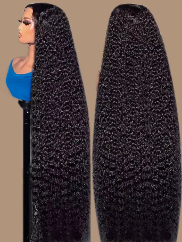 300% 13x6 Hd Transparent Deep Wave Frontal Wigs Brazilian 40 46 Inch 13x4 360 Water Curly Lace Front Human Hair Wigs For Women