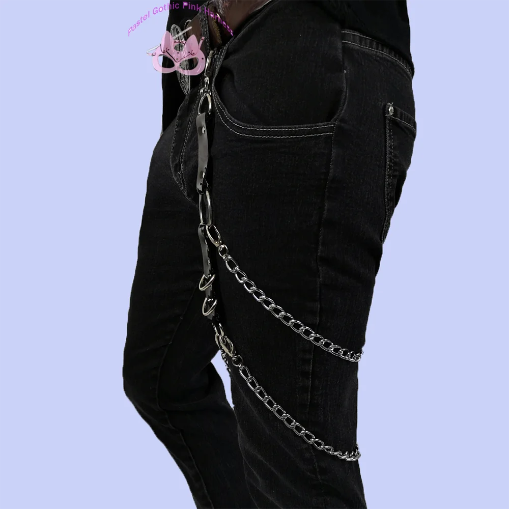 Sexy Leg Chains Men Harness Garter Woman PU Leather Thigh Hip Strap Bondage Belt Gothic Adjustable Suspenders Jeans Accessories