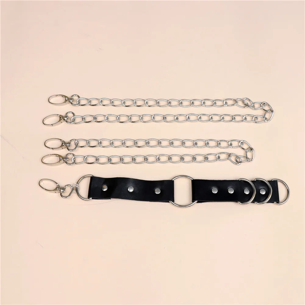 Sexy Leg Chains Men Harness Garter Woman PU Leather Thigh Hip Strap Bondage Belt Gothic Adjustable Suspenders Jeans Accessories