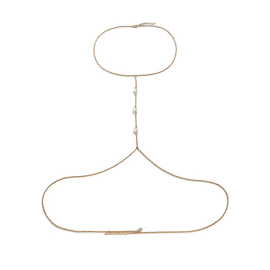 Sexy Belly Cross Bodychain Women Summer Slim Body Chain Jewelry Fits Girl Beach Bikini Body Jewelry Dress Matching Decoration