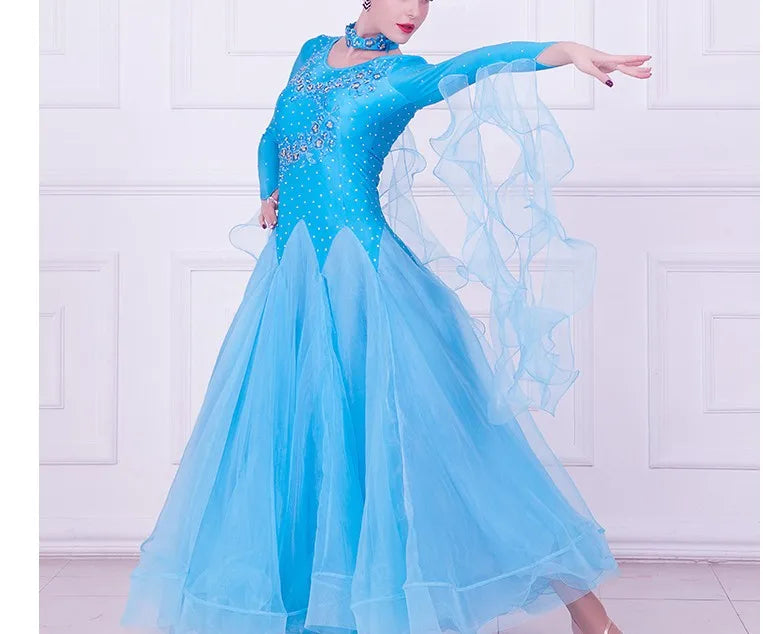 Modern Dance Dress for Woman New Social Dance Costume Ballroom Dancing Competition Clothes Waltz Performance Dress