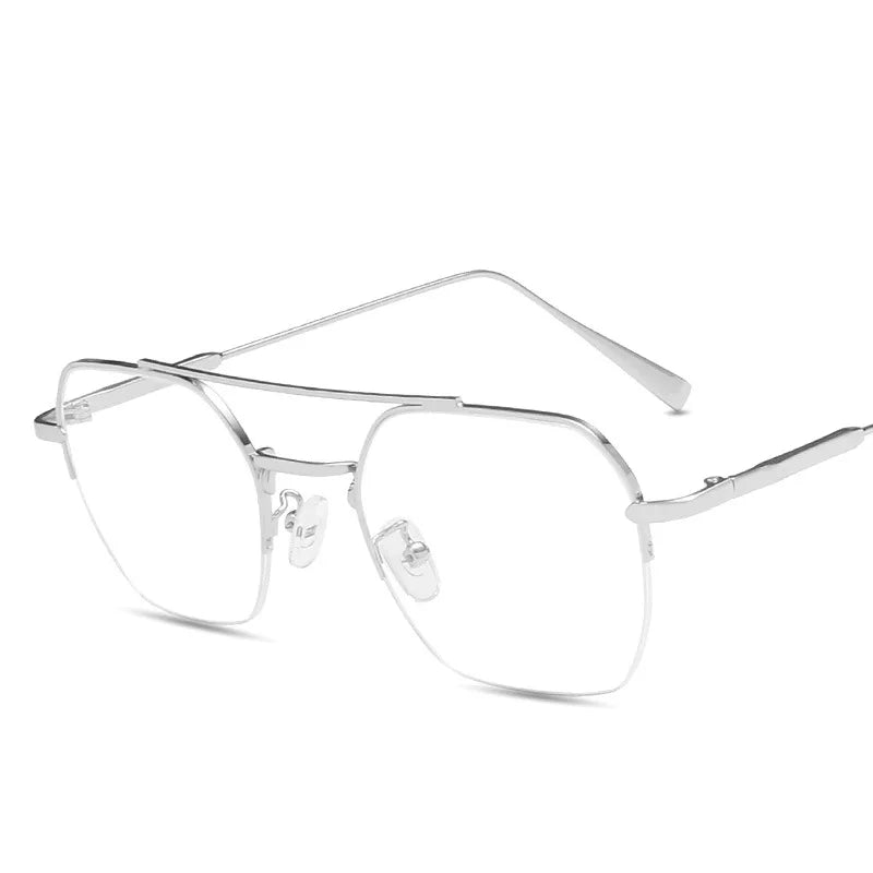 New Fashion Eyeglass Frames Women Semi-rimless Metal Frame Stylish Men Women Glasses Anti Blue Light Woman  Glasses