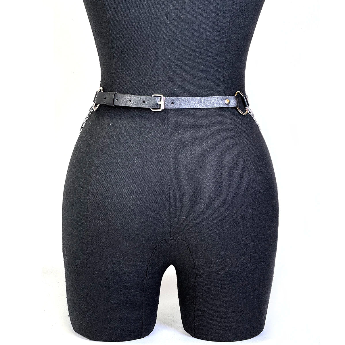 Women Sexy Body Chain PU Harness Waist Chain Accessories Adjustable Chain Belly Belt Gothic Body Chain Festival Girls Jewelry