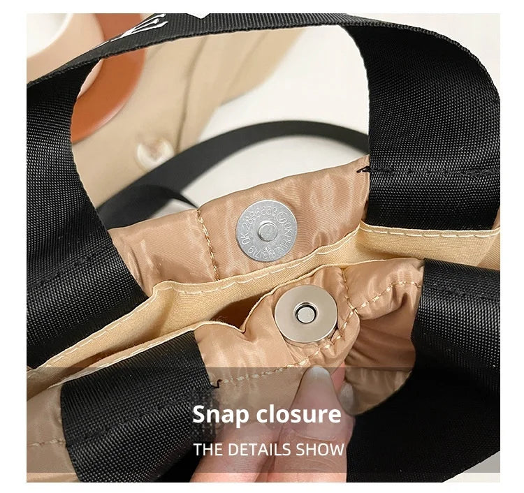 Bags for Woman Fashion Tote Handbags Cotton Padded Shopping Bag Fashion Portable Handbag Quilted Solid for Leisure Travel Сумка