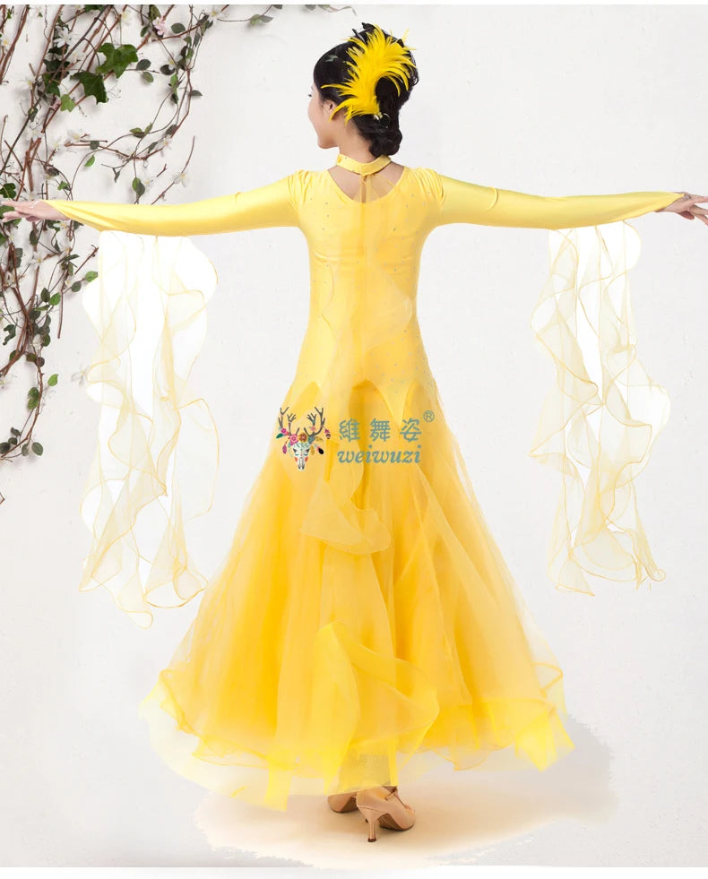 Modern Dance Dress for Woman New Social Dance Costume Ballroom Dancing Competition Clothes Waltz Performance Dress